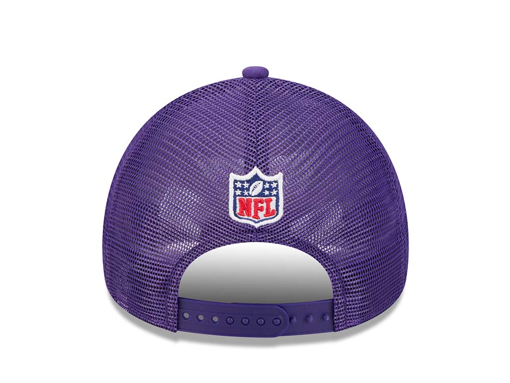 New Era Minnesota Vikings Sideline 2024 9Forty A Frame Trucker Snapback Cap