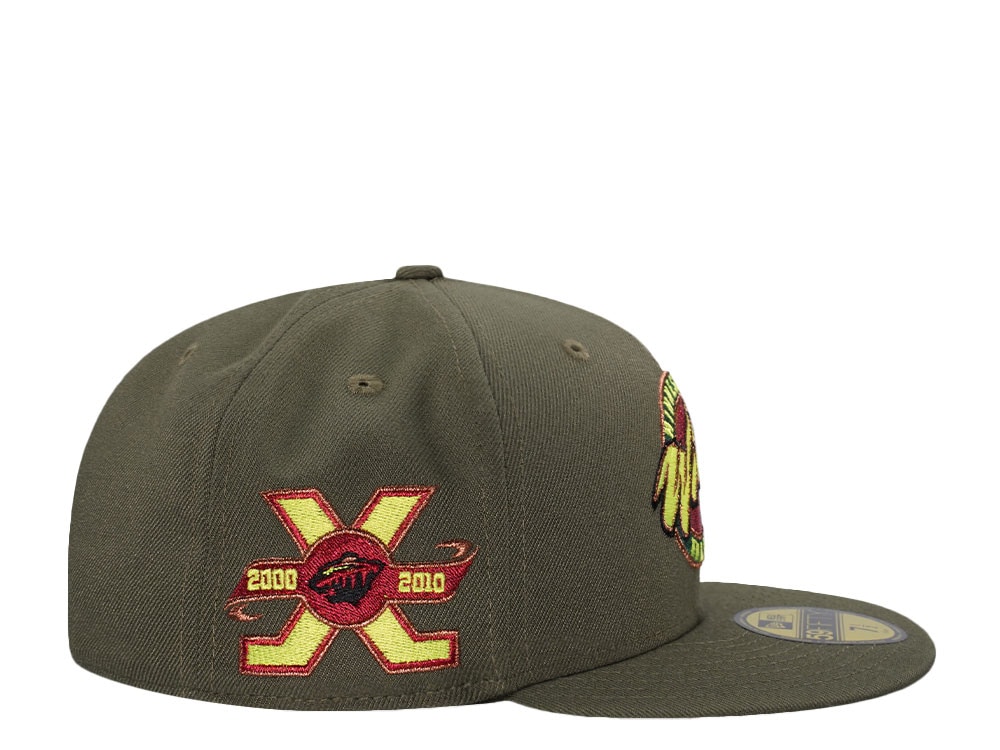 New Era Minnesota Wild 10th Anniversary Olive Prime Edition 59Fifty Fitted Cap