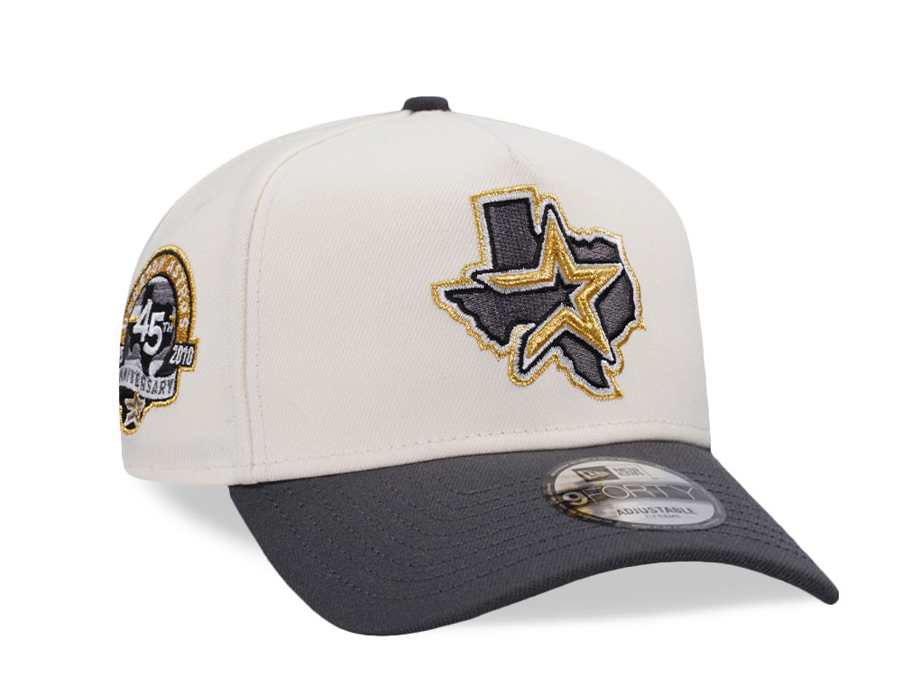 New Era Houston Astros 45th Anniversary Chrome Concrete Two Tone Edition 9Forty A Frame Snapback Cap