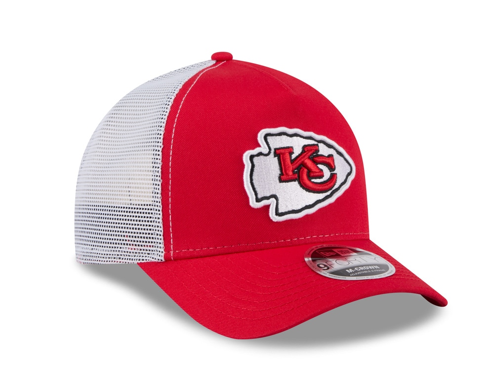 New Era Kansas City Chiefs Official Team Color Edition 9Forty M Crown A Frame Trucker Snapback Cap