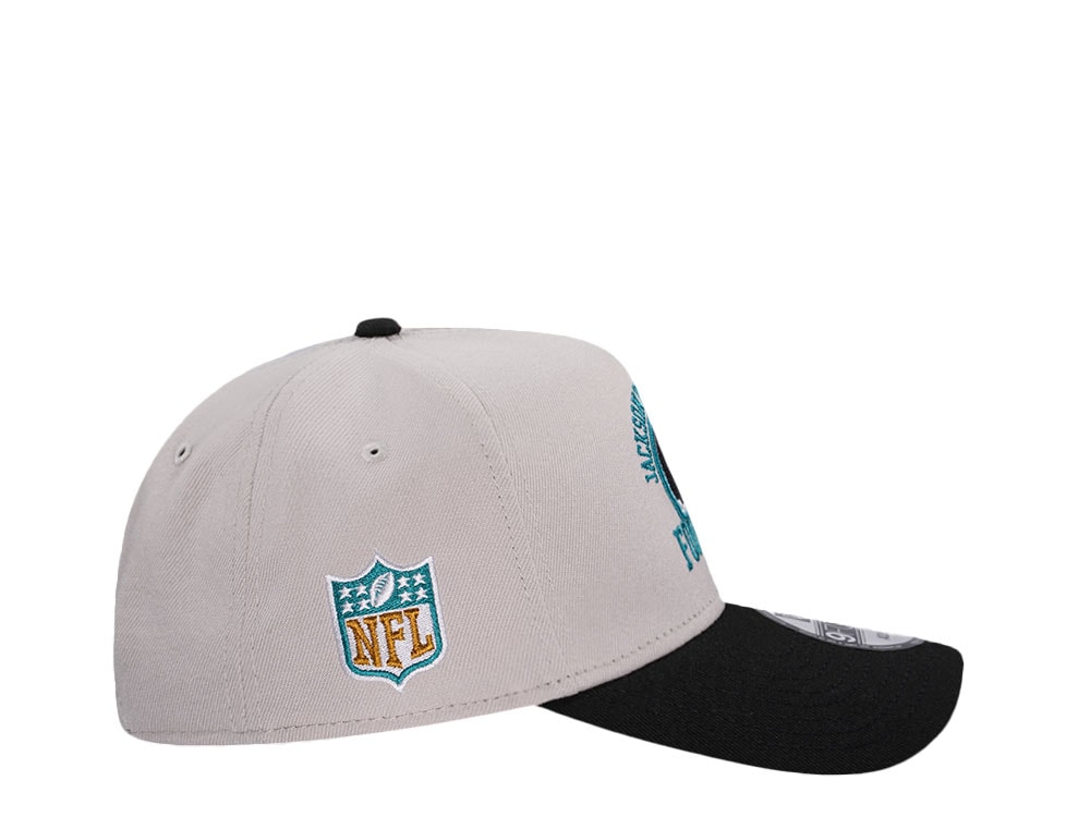New Era Jacksonville Jaguars Stone Two Tone 9Forty A Frame Snapback Cap