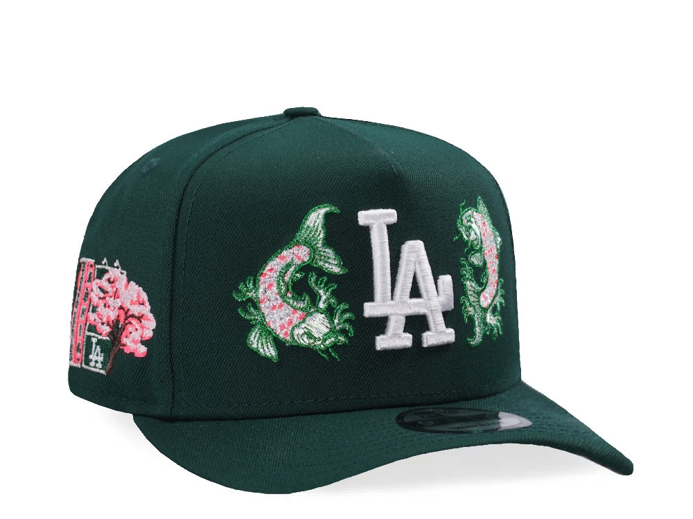 New Era Los Angeles Dodgers Tokyo Series Koi Dark Green Prime Edition 9Fifty A Frame Snapback Cap