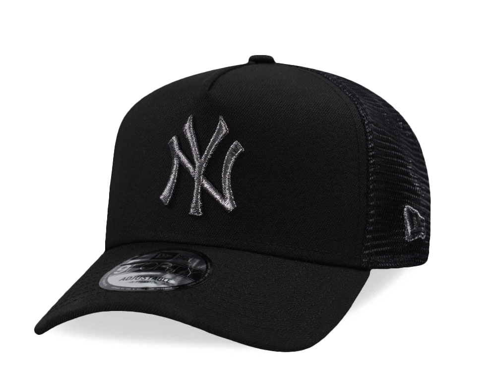 New Era New York Yankees Black Metallic Trucker Edition 9Forty A Frame Snapback Cap