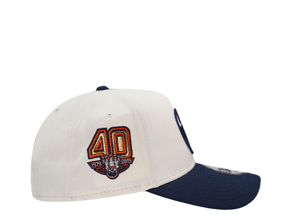 New Era Edmonton Oilers 40th Anniversary Chrome Two Tone Edition 9Forty A Frame Snapback Cap