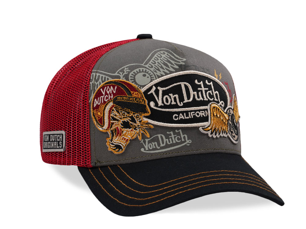 Von Dutch Twill Multi Patch Trucker Snapback Cap