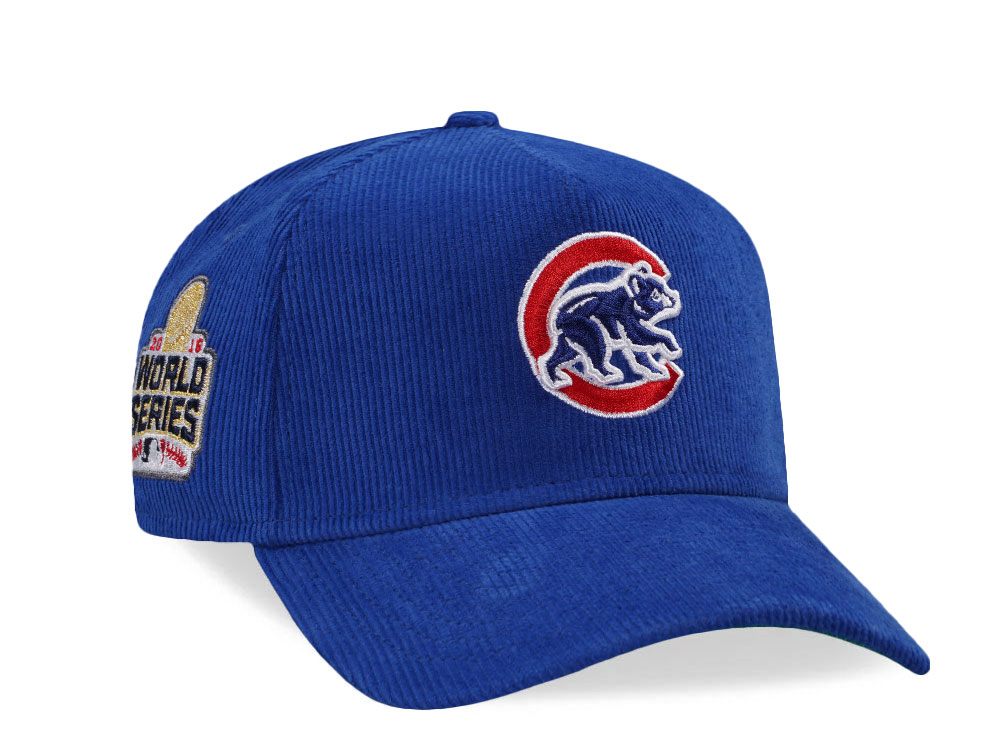New Era Chicago Cubs World Series 2016 Blue Throwback Corduroy Edition 9Forty A Frame Snapback Cap