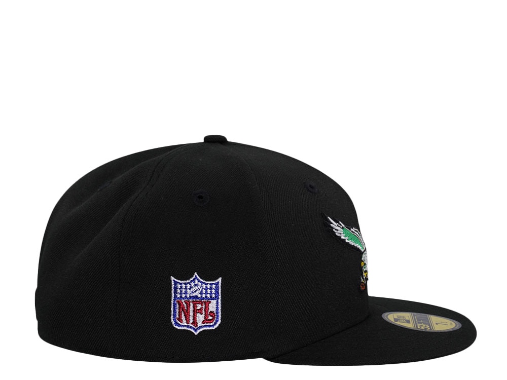 New Era Philadelphia Eagles Black Throwback Prime Edition 59Fifty Fitted Cap