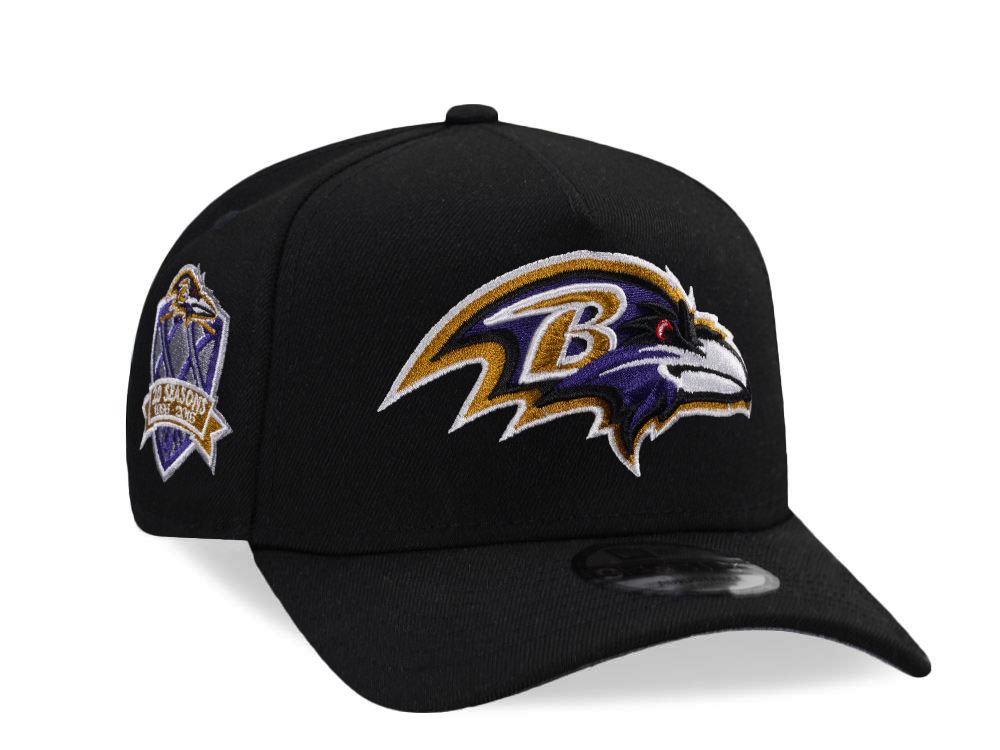 New Era Baltimore Ravens 20 Season Black Prime Edition 9Forty A Frame Snapback Cap