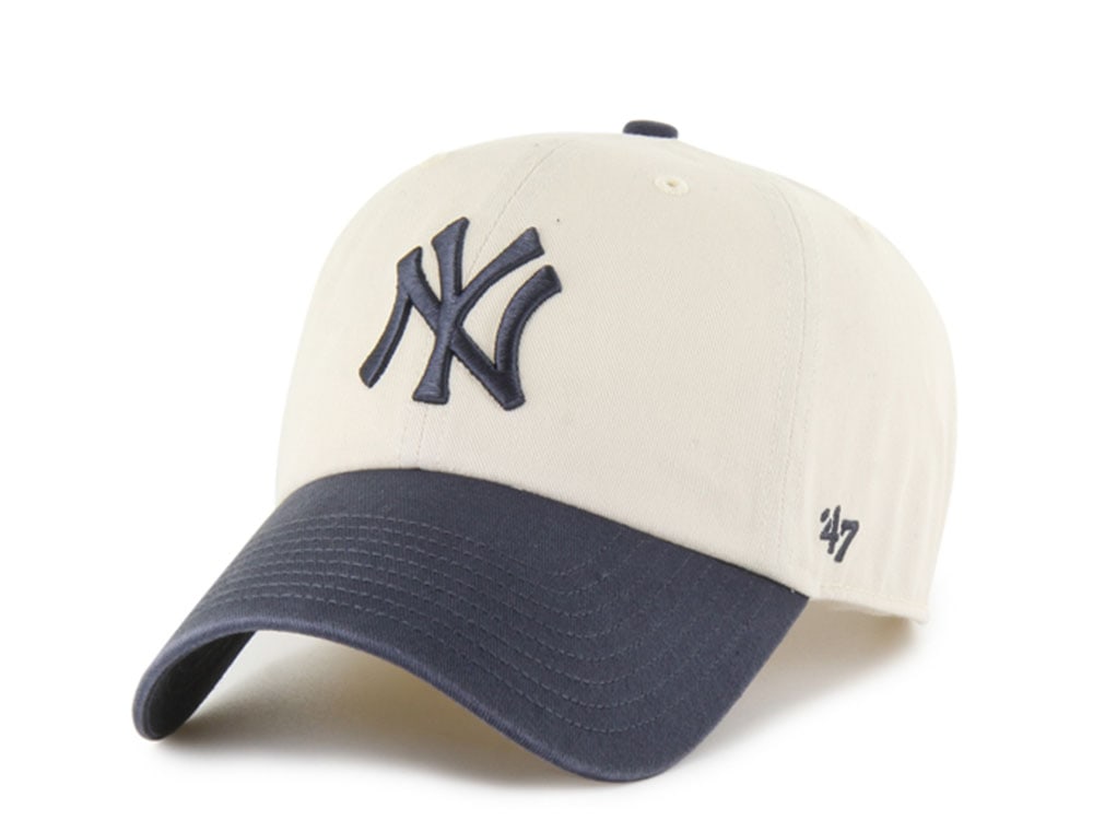 47 Brand New York Yankees Natural Charcoal Two Tone Clean Up Strapback Cap