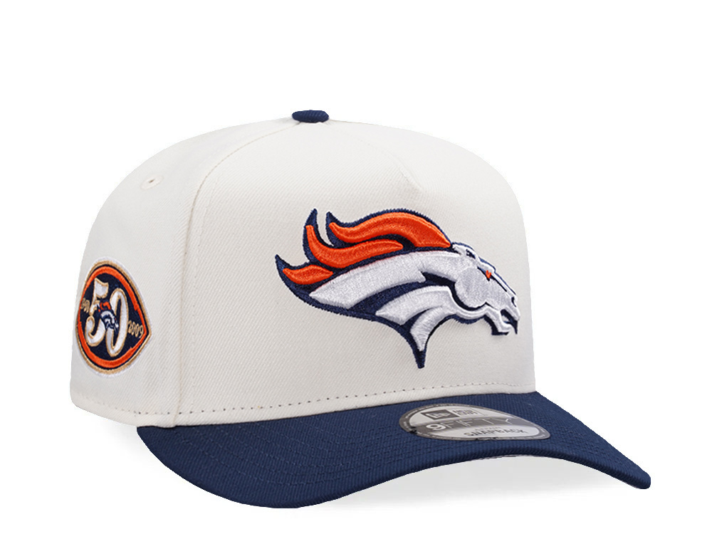 New Era Denver Broncos 50th Anniversary Chrome Two Tone Edition 9Fifty A Frame Snapback Cap