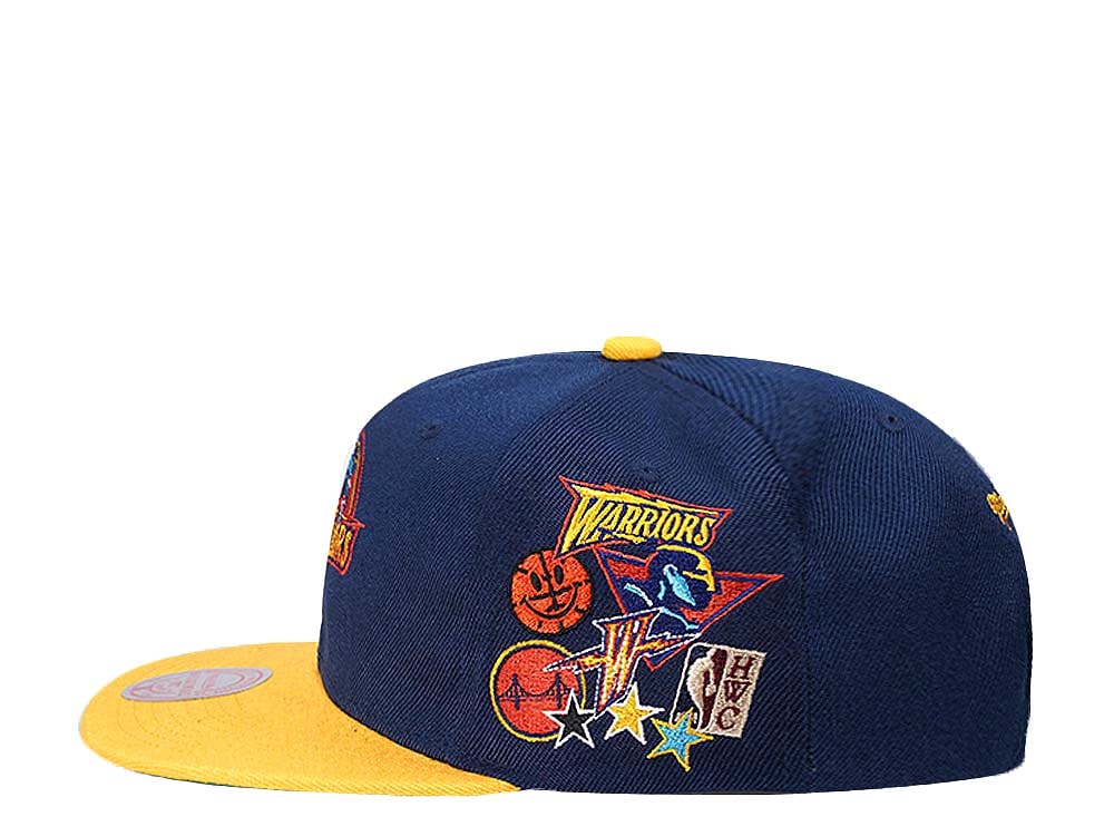 Mitchell & Ness Golden State Warriors Patch Overload Hardwood Classic Snapback Cap