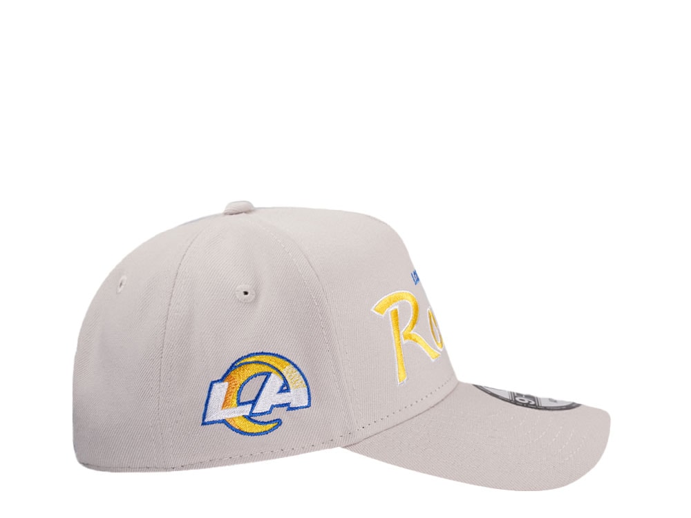 New Era Los Angeles Rams Script Stone White Edition 9Forty A Frame Snapback Cap