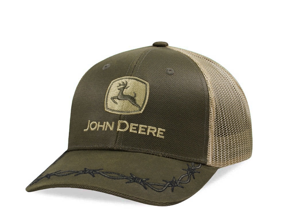 John Deere Oilskin Olive Trucker Snapback Cap