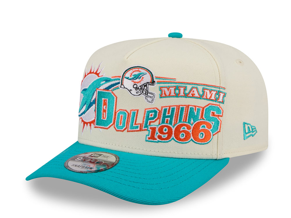 New Era Miami Dolphins 1966 Classic Chrome Edition 9Fifty A Frame Snapback Cap