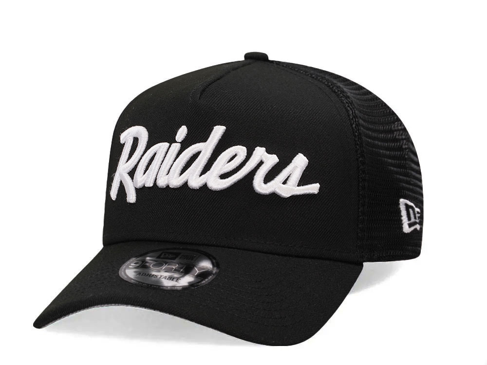 New Era Las Vegas Raiders Black Trucker A Frame 9Forty Snapback Cap