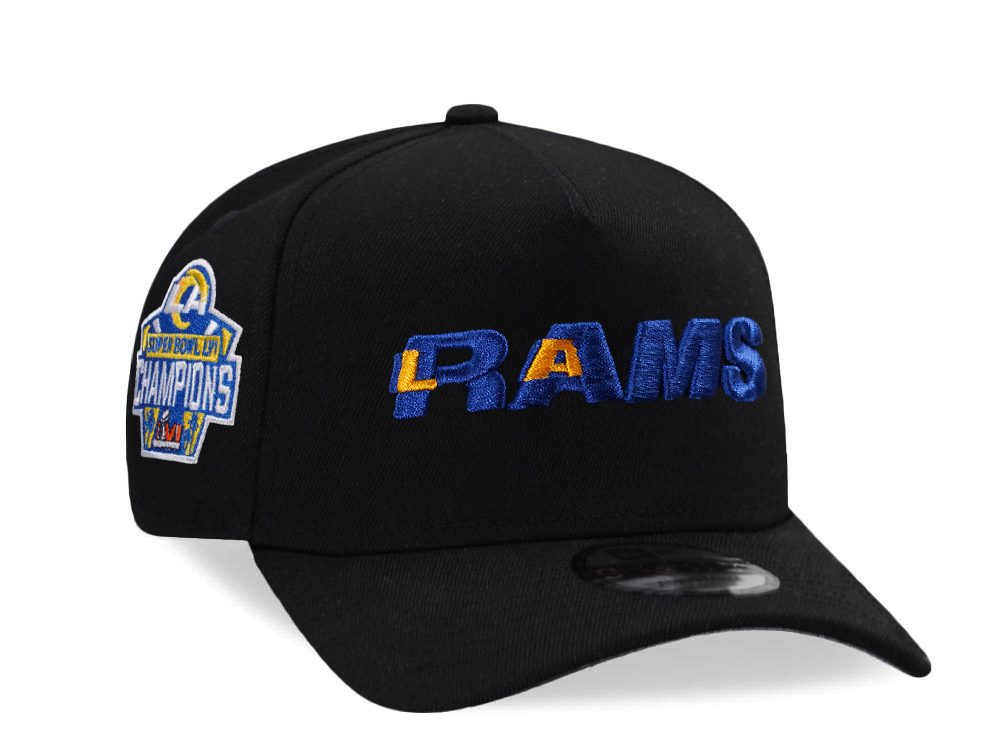 New Era Los Angeles Rams Super Bowl LVI Champions Black Prime Edition 9Forty A Frame Snapback Cap