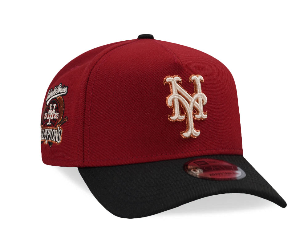 New Era New York Mets World Series Champions 1986 Red Two Tone Edition 9Forty A Frame Snapback Cap