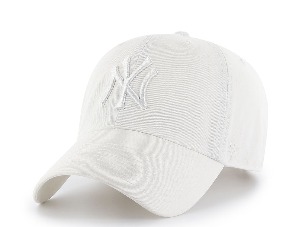 47 Brand New York Yankees White Clean Up Strapback Cap