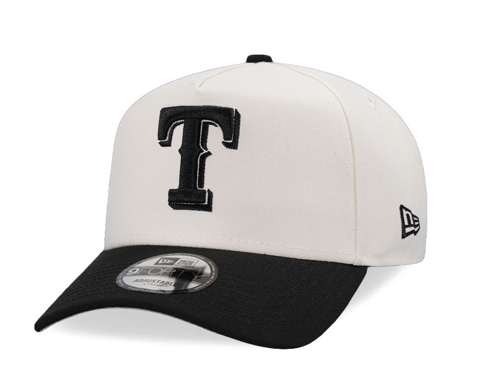 New Era Texans Rangers Chrome Black Two Tone Edition 9Forty A Frame Snapback Cap