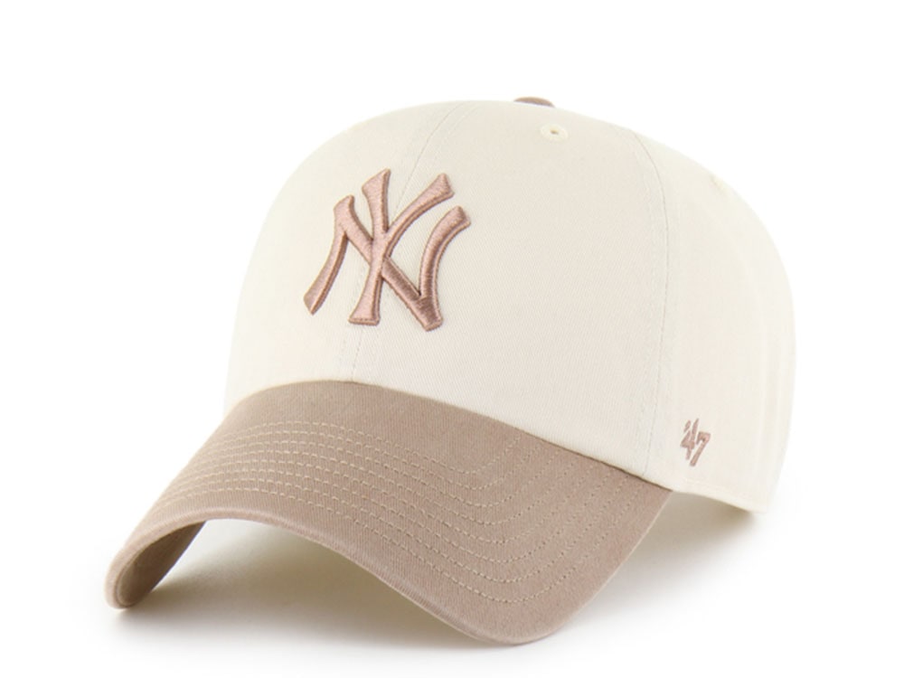 47 Brand New York Yankees Natural Two Tone Clean Up Strapback Cap
