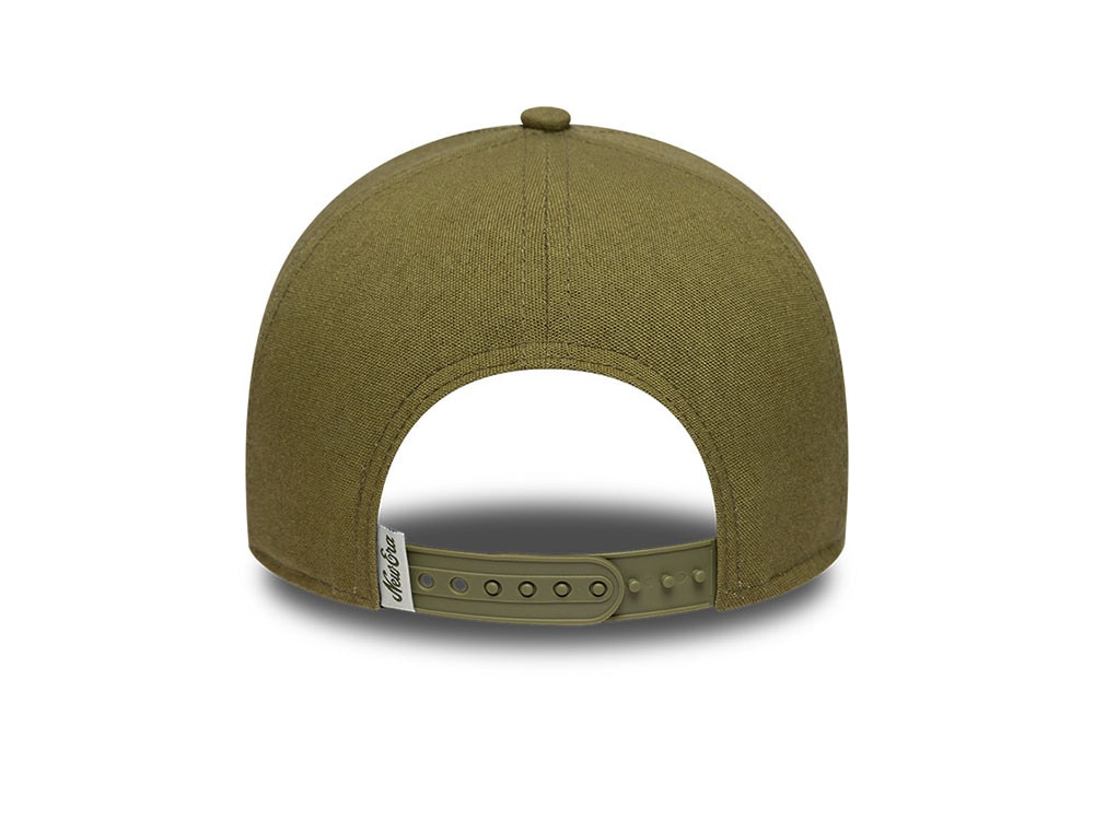 New Era Patch Olive Linen 9Forty E Frame Snapback Cap