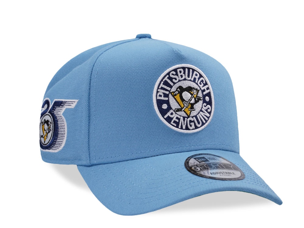 New Era Pittsburgh Penguins 25th Anniversary Sky Blue Prime Edition 9Forty A Frame Snapback Cap