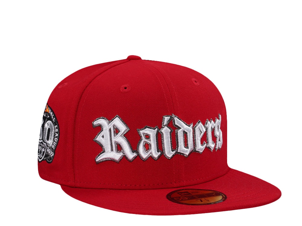 New Era Las Vegas Raiders 60th Anniversary Metallic Script Red Prime Edition 59Fifty Fitted Cap