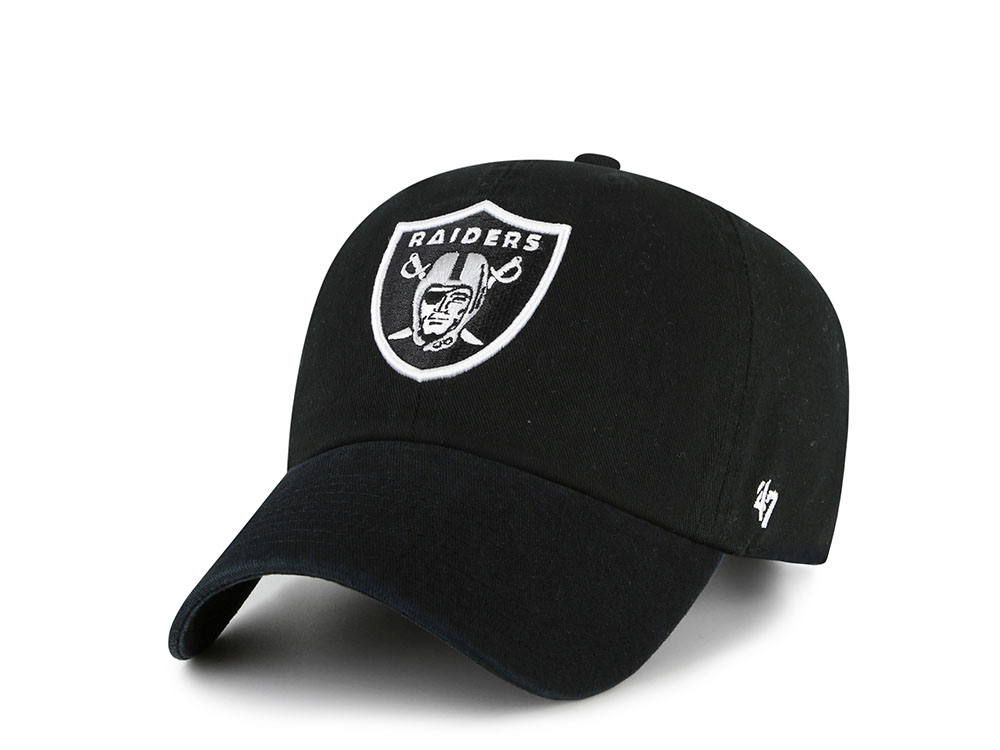 47Brand Las Vegas Raiders Black Classic Edition Clean Up Strapback Cap