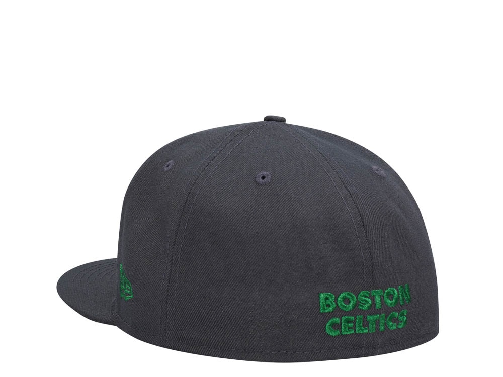 New Era Boston Celtics Gray Script Classic Edition 59Fifty Fitted Cap