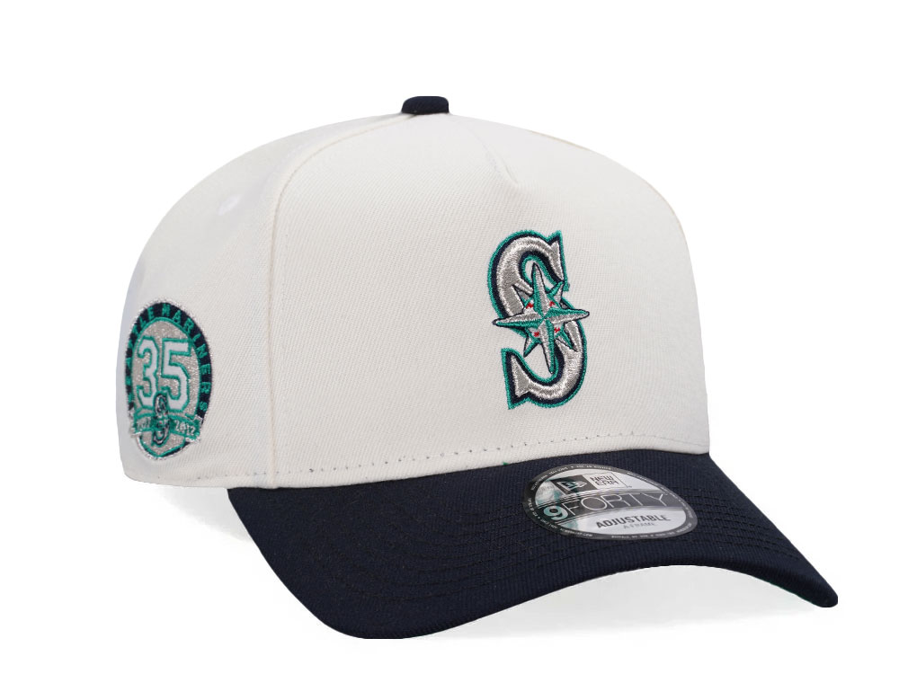 New Era Seattle Mariners 35th Anniversary Chrome Two Tone Edition 9Forty A Frame Snapback Cap