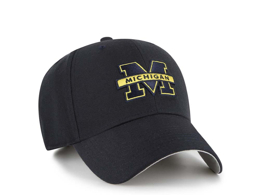 47Brand Michigan Wolverines Navy Wool MVP Strapback Cap