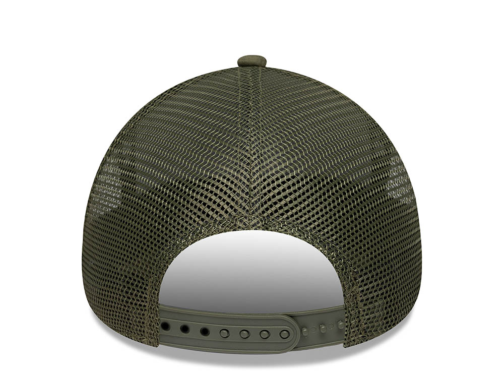 New Era Patch Olive 9Forty A Frame Trucker Snapback Cap