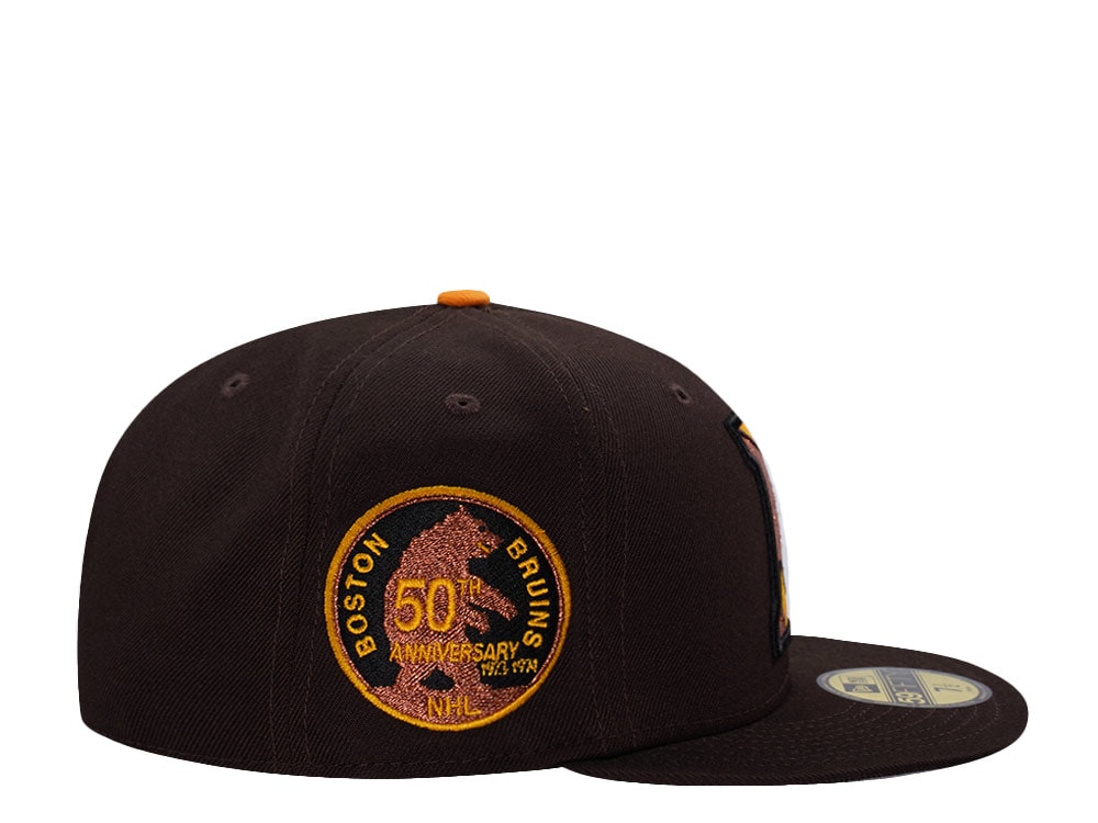 New Era Boston Bruins 50th Anniversary Burnt Wood Prime Edition 59Fifty Fitted Cap