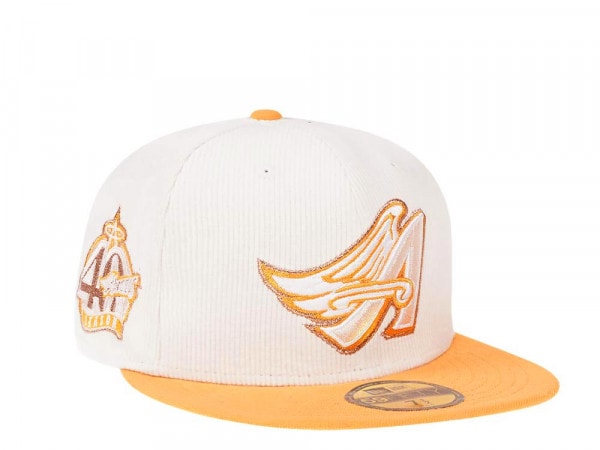 New Era Anaheim Angels 40th Season Cream Corduroy Two Tone Edition 59Fifty Fitted Cap
