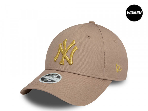 New Era New York Yankees Metallic Logo Brown Womens 9Forty Strapback Cap