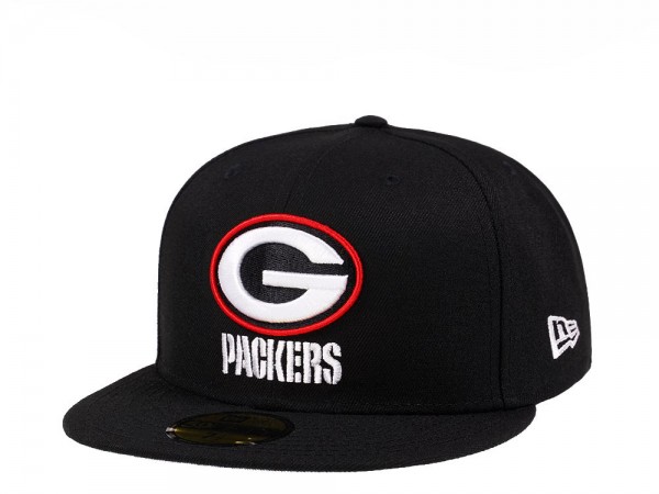 New Era Green Bay Packers Black Crimson Collection 59Fifty Fitted Cap