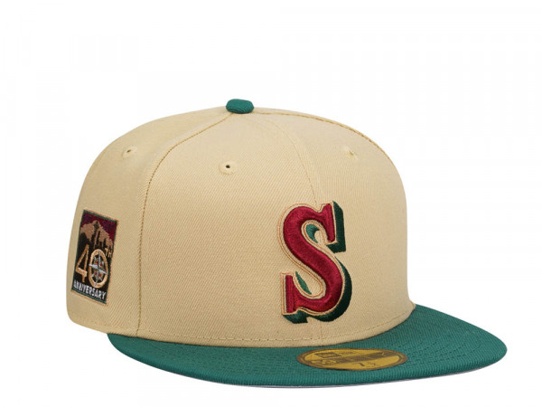 New Era Seattle Mariners 40th Anniversary Vegas Gold Prime Two Tone Edition 59Fifty Fitted Cap