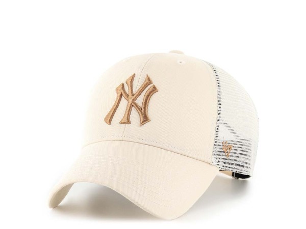 47Brand New York Yankees Natural and Brown Trucker Snapback Cap