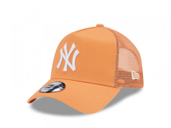 New Era New York Yankees League Essential Orange A Frame Trucker Snapback Cap