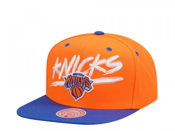 Mitchell & Ness New York Knicks Transcript Orange Two Tone Snapback Cap