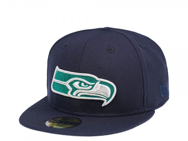 New Era Seattle Seahawks Navy and Green 59Fifty Fitted Cap