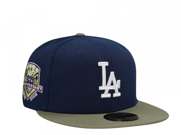 New Era Los Angeles Dodgers 50th Anniversary Ocean Olive Pink Two Tone Edition 59Fifty Fitted Cap